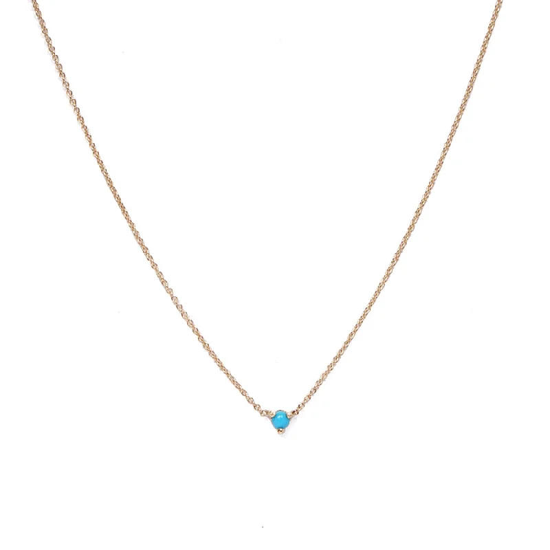 Layered Heart Necklace-Tiny Turquoise Necklace