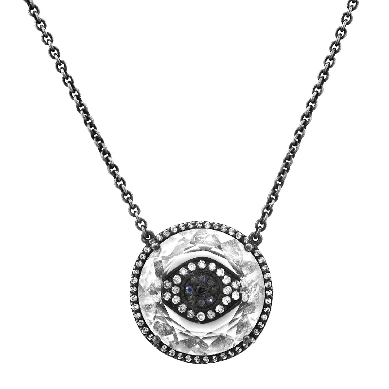 Gold-Plated Heart Necklace-Evil Eye Necklace