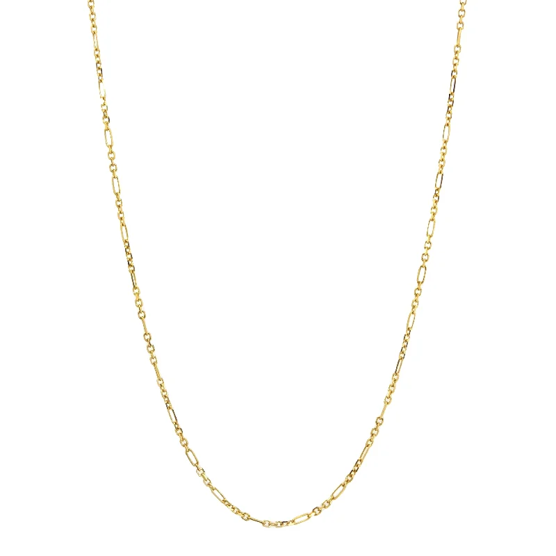 Elegant Heart Pendant Necklace-Alternating Links Chain Necklace