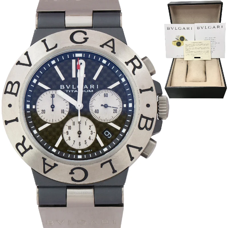 Ceramic Watch for Women-BVLGARI Diagono Titanium 44mm Tapisserie Index Automatic Watch TI 44 TA CH