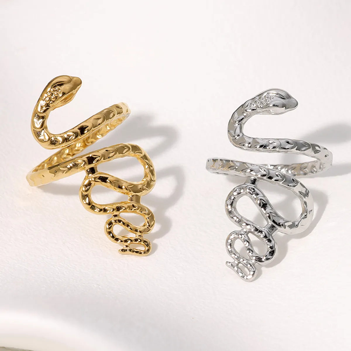 Elegant Simple Style Snake Stainless Steel Plating 18k Gold Plated Open Rings