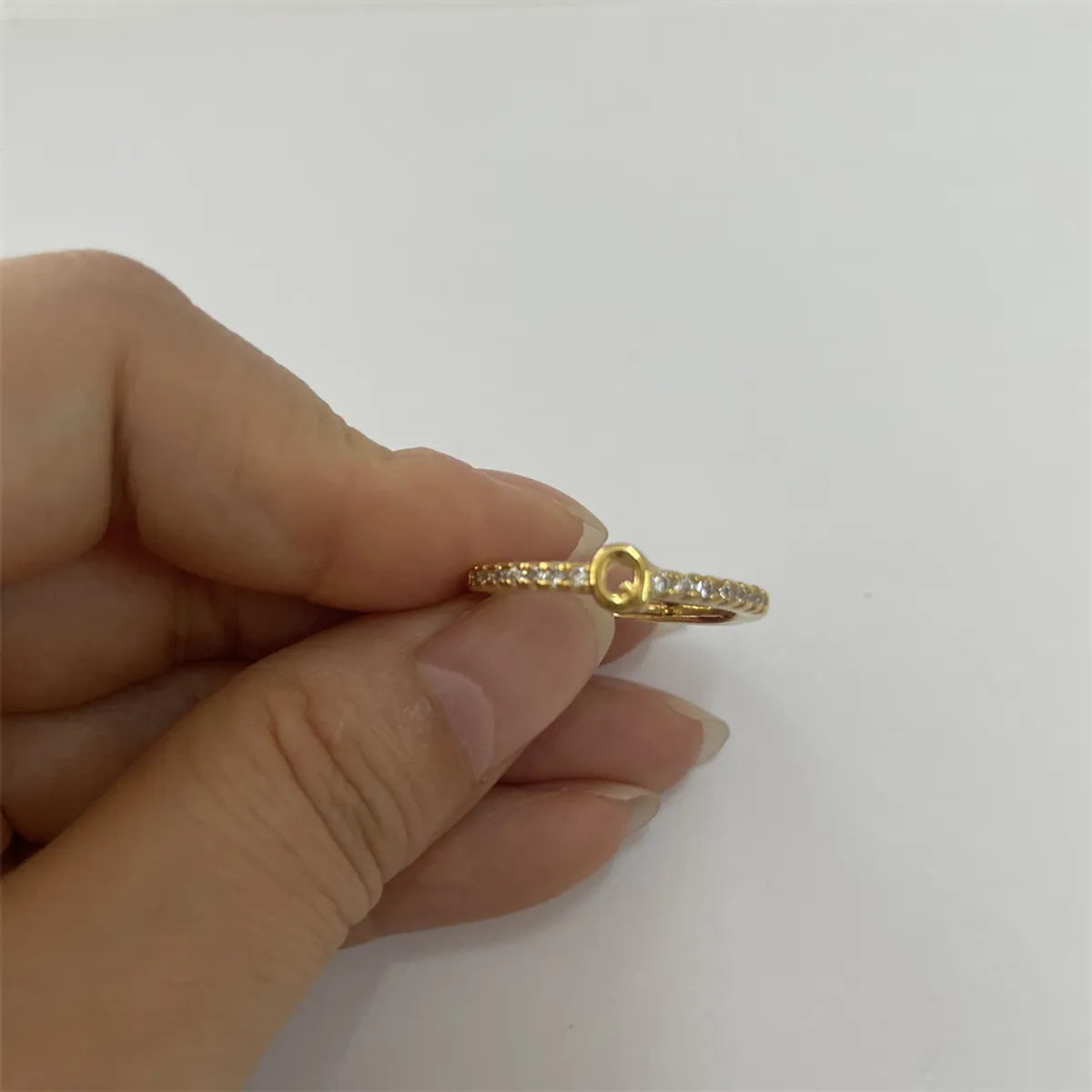 14K Real Gold-Letter Q