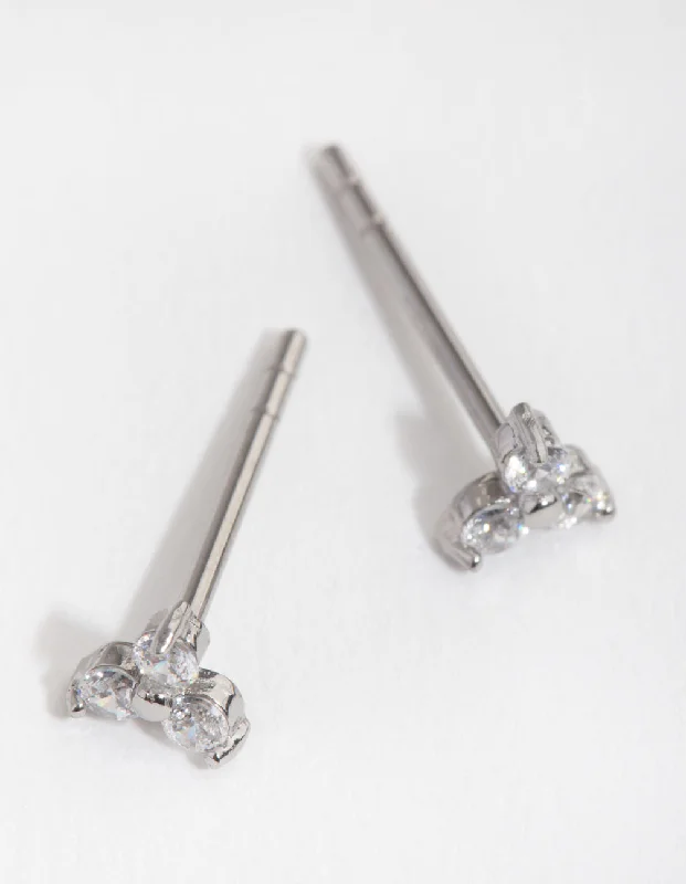 Funky Statement Earrings-Surgical Steel Cubic Zirconia Cluster Stud Earrings