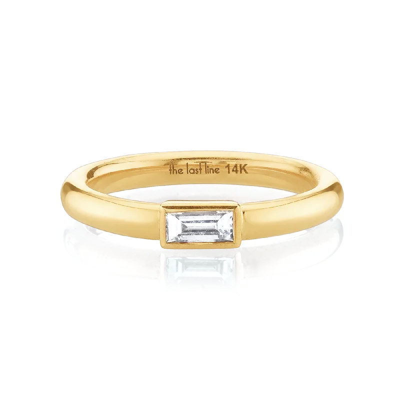 Baguette Ring - White Diamond / 14k Yellow Gold