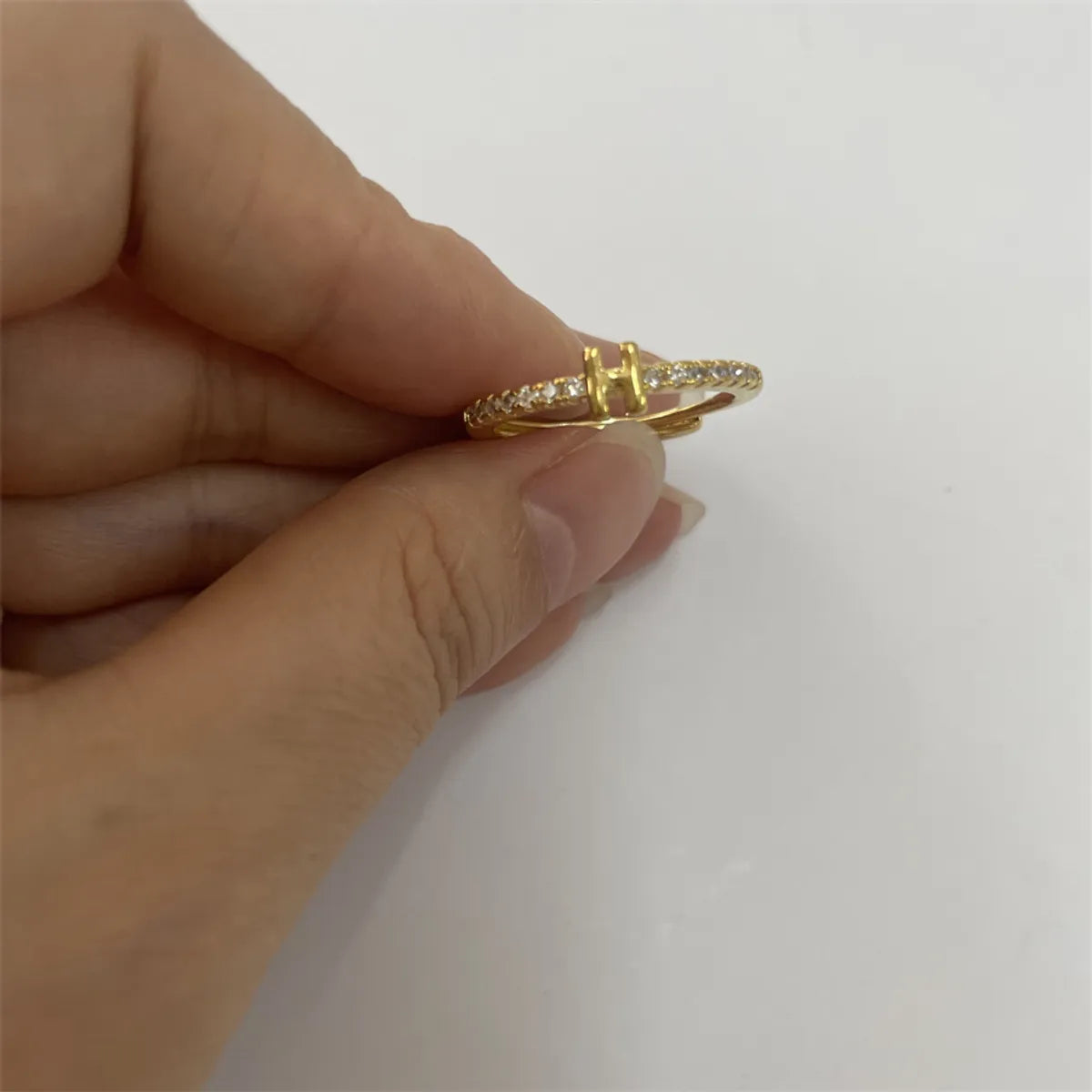 14K Real Gold-Letter H