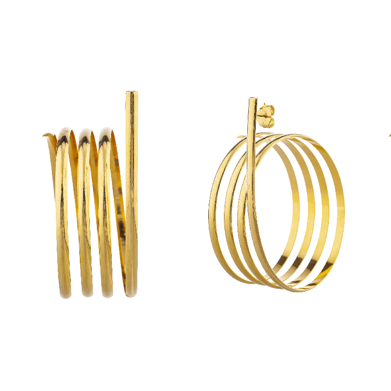 Gold-Plated Hoop Earrings-ENCHANTED VICTIM EARRINGS