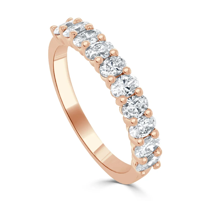 14k Gold & Oval-Cut Diamond Band