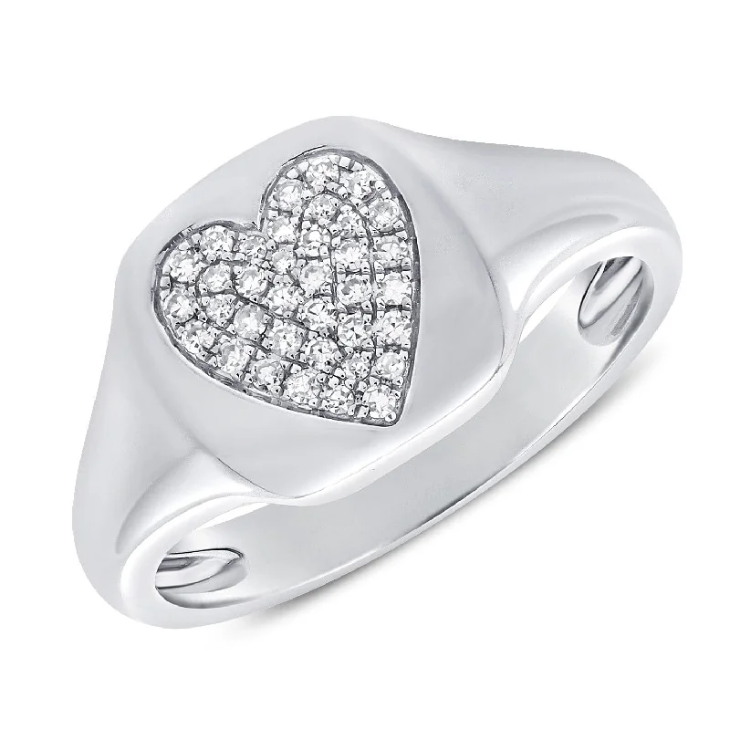 14k Gold & Diamond Heart Ring