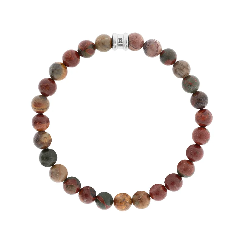 Customizable Gold Bracelet-Cherry Creek Jasper Gemstone Beaded Bracelet