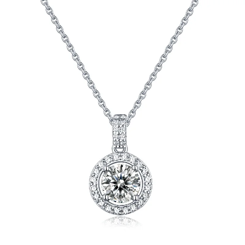 Multi-Chain Necklace-Round Pendant Necklace | S925 | Moissanite