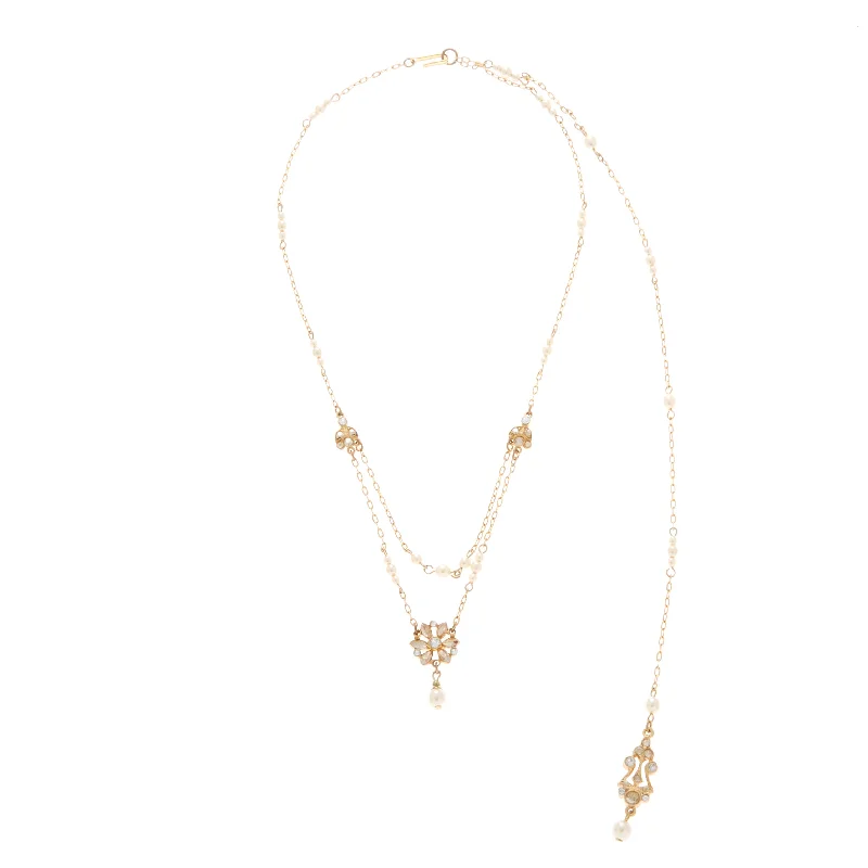 Beaded Gold Necklace-Joan Necklace