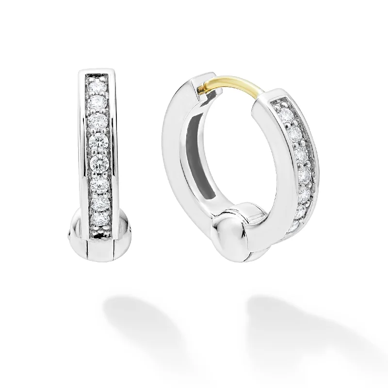 Trendy Drop Earrings-Caviar Spark Diamond Huggie Earrings