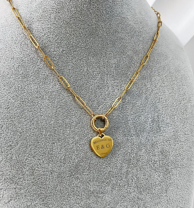 Vintage Pearl Necklace-Heart Token Necklace