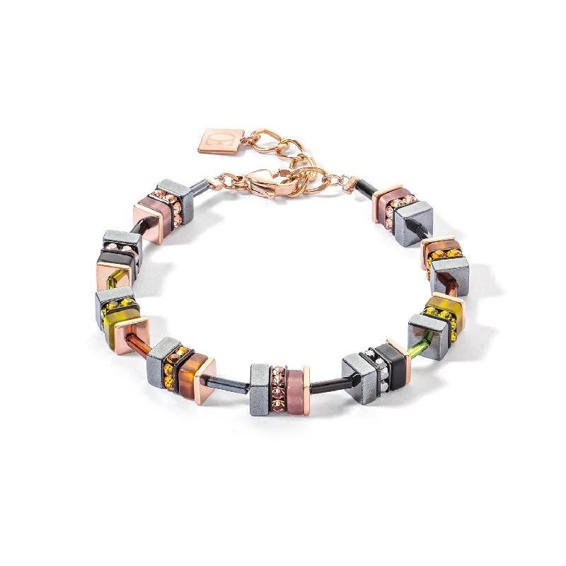 Simple Beaded Stretch Bracelet-Coeur De Lion Sparkling Classic Elements Rose Gold Autumn Bracelet