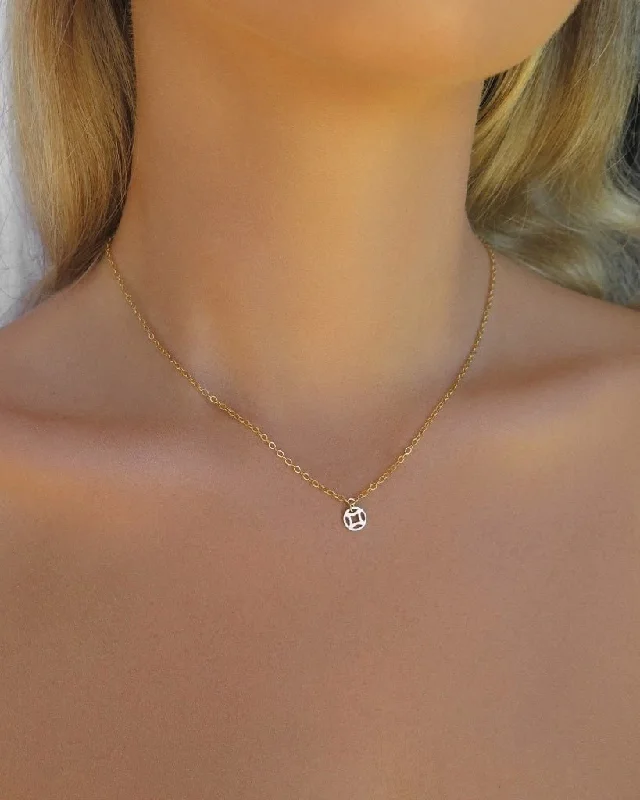 Layered Crystal Heart Necklace-The Littl Coin Necklace  - 14k Yellow Gold Fill