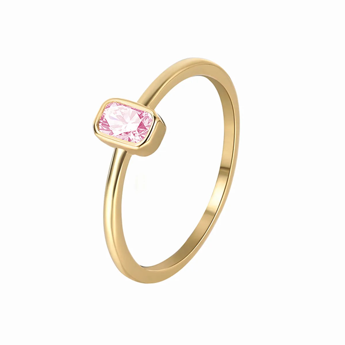 Pink Zirconium Small Square Zirconium