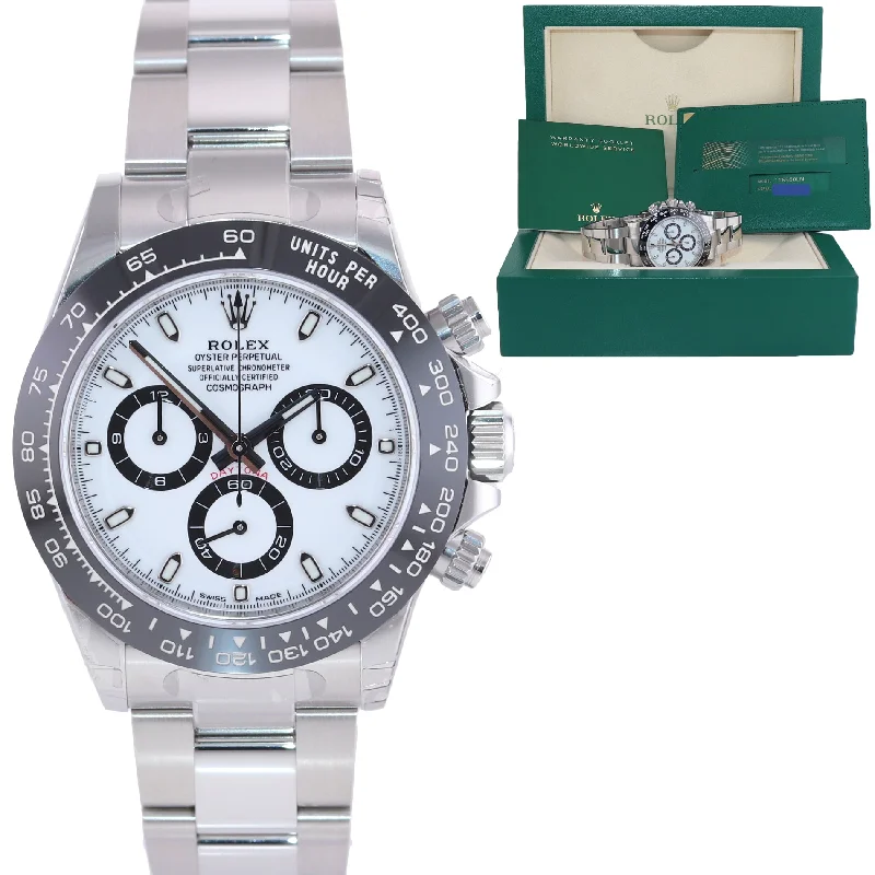 Elegant Diamond Watch for Women-2021 NEW STICKERS PAPERS Rolex Daytona 116500 White Ceramic Panda Steel Watch