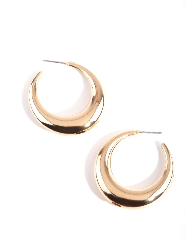 Classic Gold Earrings-Gold Dip Hoop Earrings