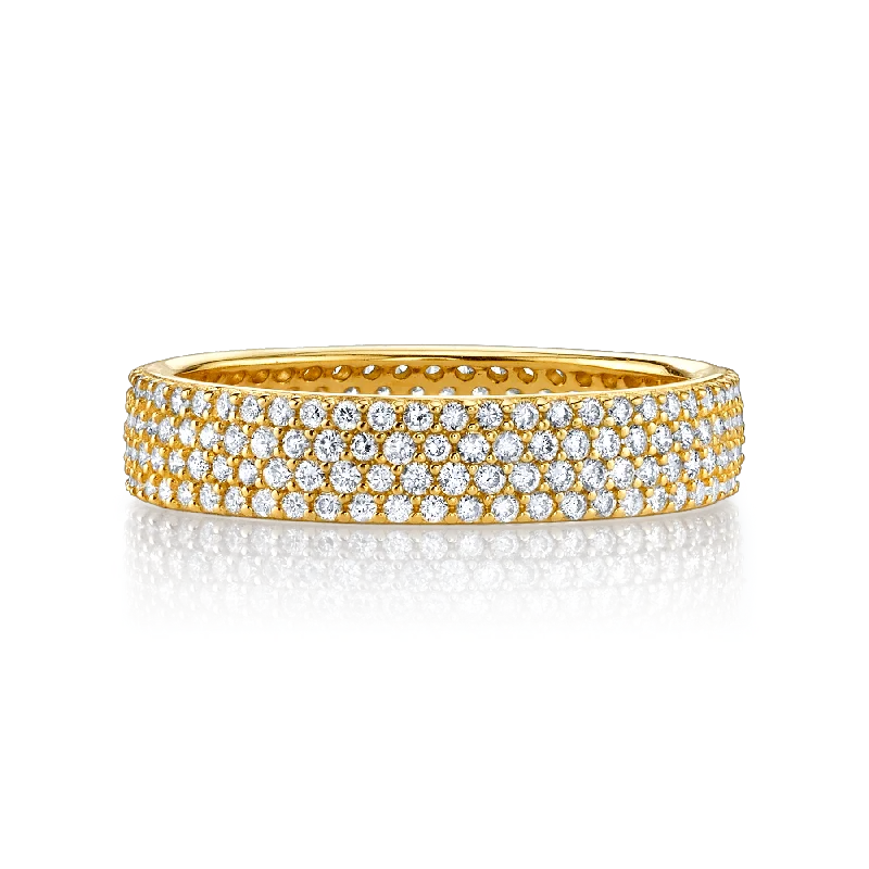 Petite Cigar Band - White Diamond / 14k Yellow Gold