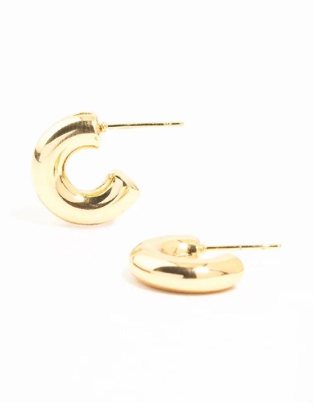 Handmade Boho Earrings-Waterproof Gold Plated Stainless Steel Hoop Earrings