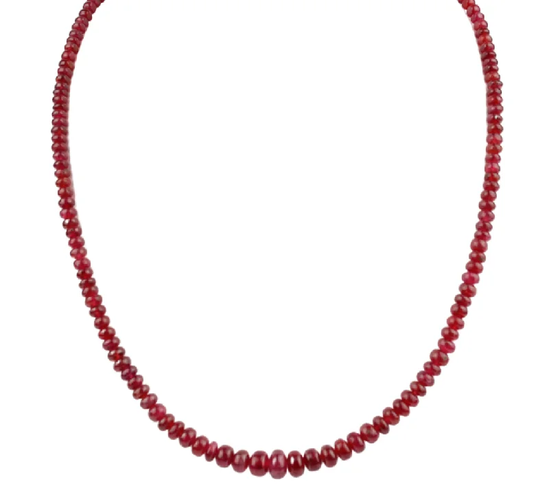 Adjustable Silver Necklace-Full Ruby Necklace | 18K Gold