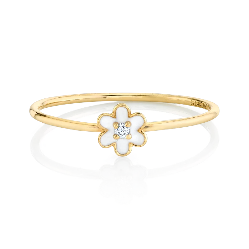 Slim Ring - Flower / 14k Yellow Gold