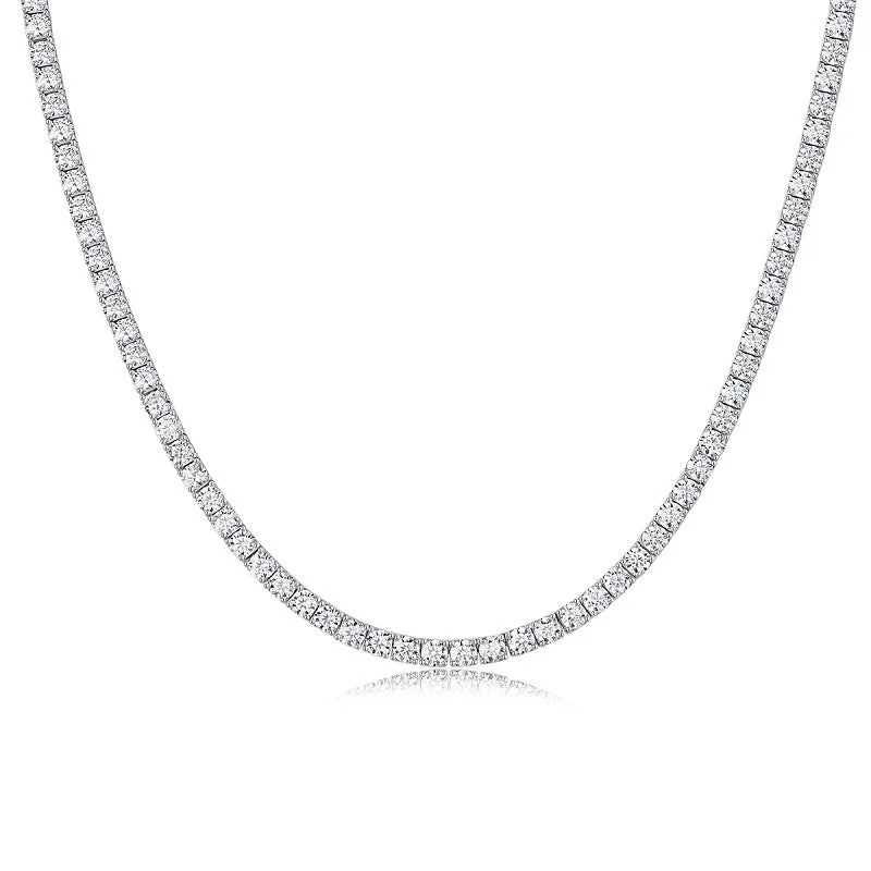 Layered Silver Necklace-Diamond Tennis Chain Necklace | S925 | Moissanite