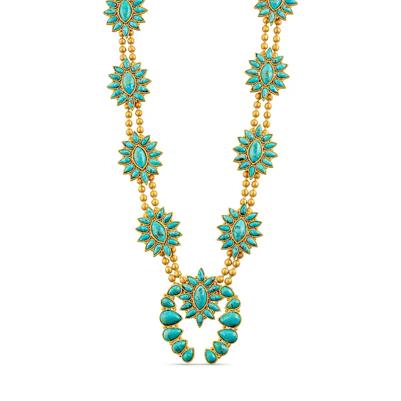 Elegant Diamond Necklace-Desert Squash Blossom Necklace