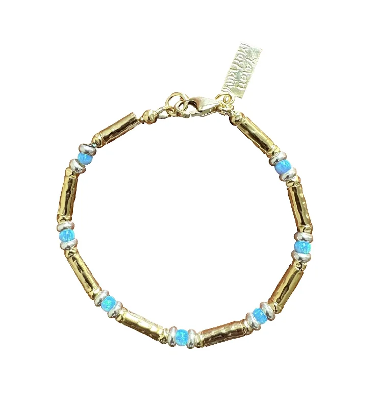 Adjustable Bar Bracelet-Yaron Morhaim 14k Goldfill Opal Bracelet