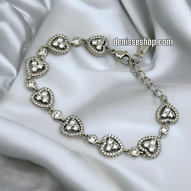 Luxury Bead Bracelet-14K WOMEN HEART SILVER  BRACELET BR605