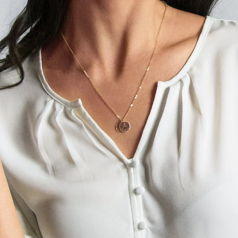 Elegant Heart Pendant Necklace-Initial And Birthdate Necklace, Family Initial, Family Tree, Kids Name Necklace, Gift For Mom, Unisex, Gold Filled, Silver • NDV13M-02