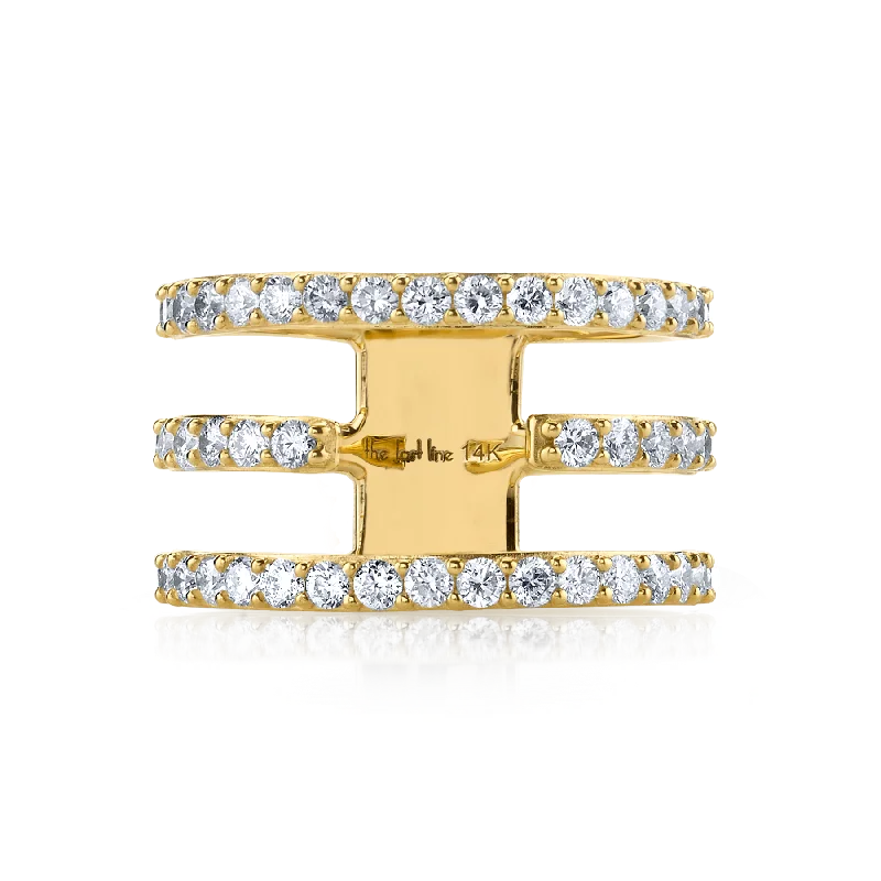 Split Eternity Band - White Diamond / 14k Yellow Gold