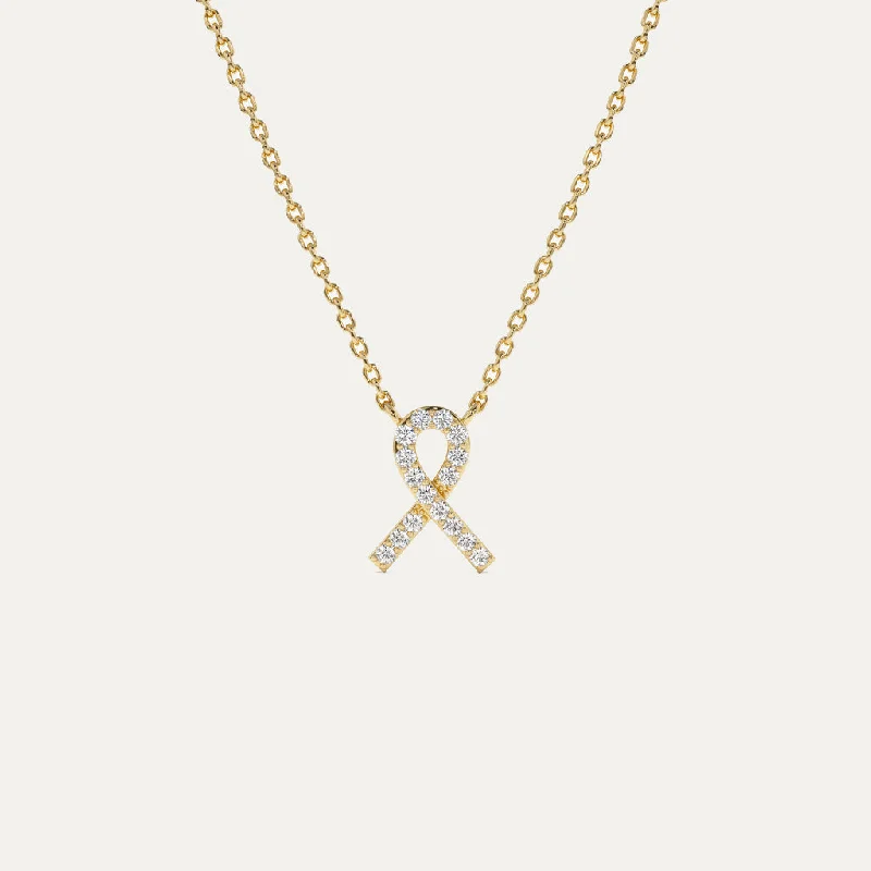 Elegant Long Crystal Necklace-18K Gold Ribbon Diamond Necklace