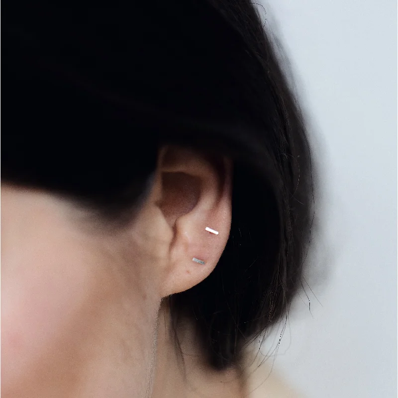 Triangular Earrings-'Mia' Mini Bar Stud Earrings