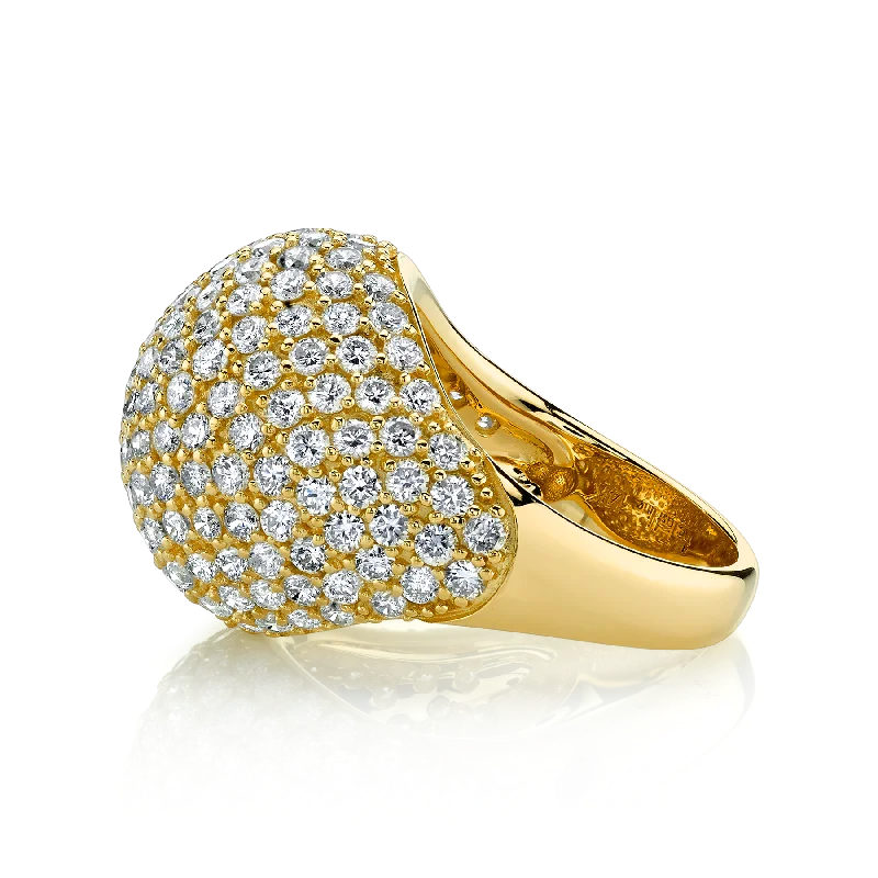 Bombe Ring - White Diamond / 14k Yellow Gold