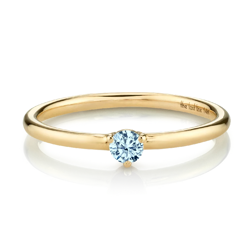 Solitaire Ring - Aquamarine / 14k Yellow Gold