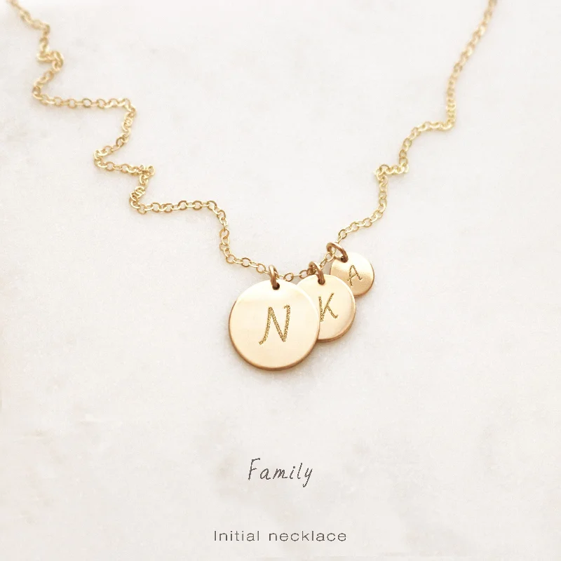 Silver Bar Necklace-Family Initial Necklace, Family Tree, Family Members, Monogram Circle, Kids Initial, We Necklace, Unisex, Gold Filled, Silver • NDV13D9D6