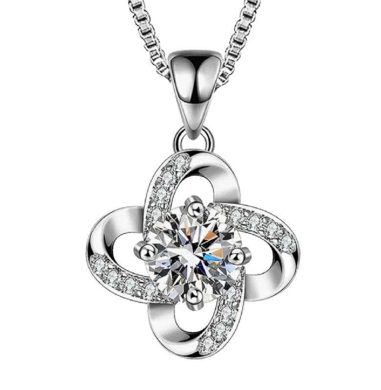 Gold Necklace with Birthstone-Pendant Necklace | S925 | Moissanite