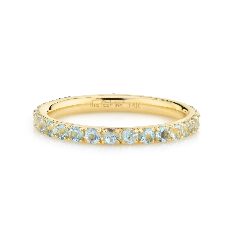 Biggie Eternity Band - Aquamarine / 14k Yellow Gold