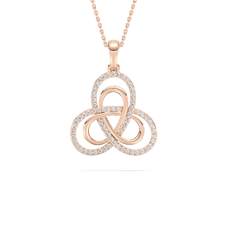 Sparkling Crystal Necklace-Infinity Diamond Knot Pendant Necklace