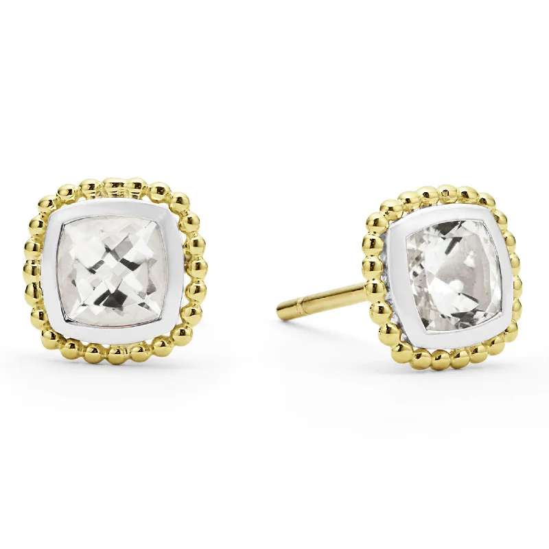 Crystal Dangle Drop Earrings-Rittenhouse Two-Tone White Topaz Stud Earrings