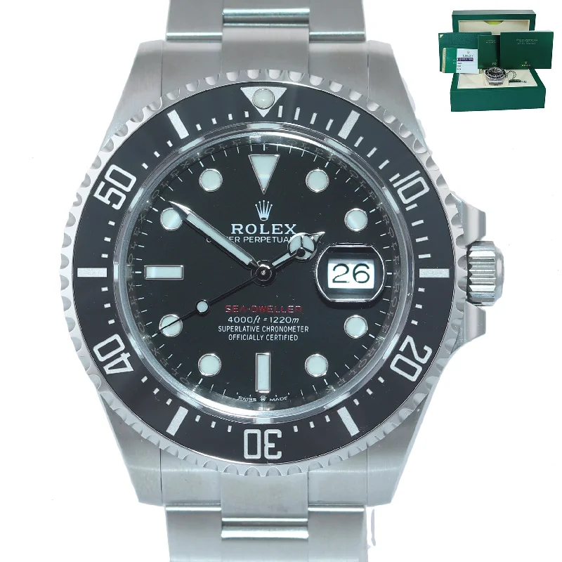 Sports Watch with Heart Rate Monitor-NEW 2019 PAPERS Mark II Rolex Red Sea-Dweller 43mm 126600 Steel Watch Box