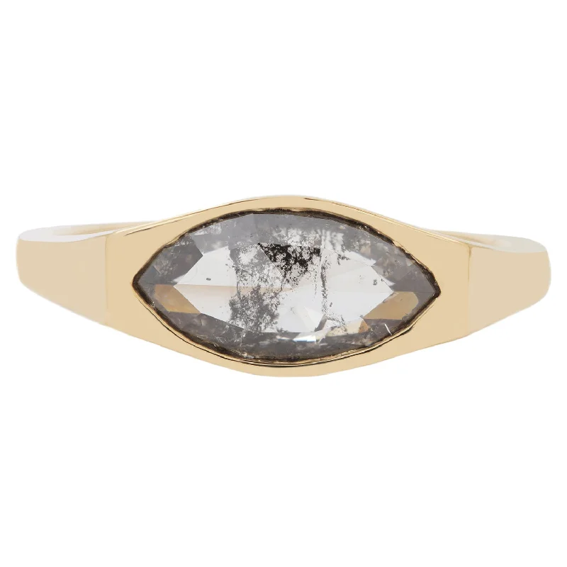 Stormy Diamond Marquise Ring