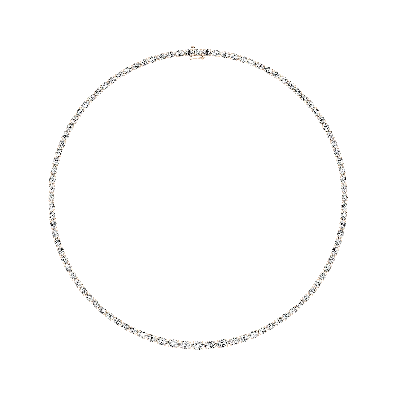 Layered Crystal Necklace-Oval East-West Diamond Tennis Necklace