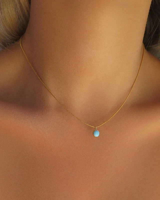 Boho Beaded Necklace-Turquoise Snake Necklace  - 14k Yellow Gold Fill