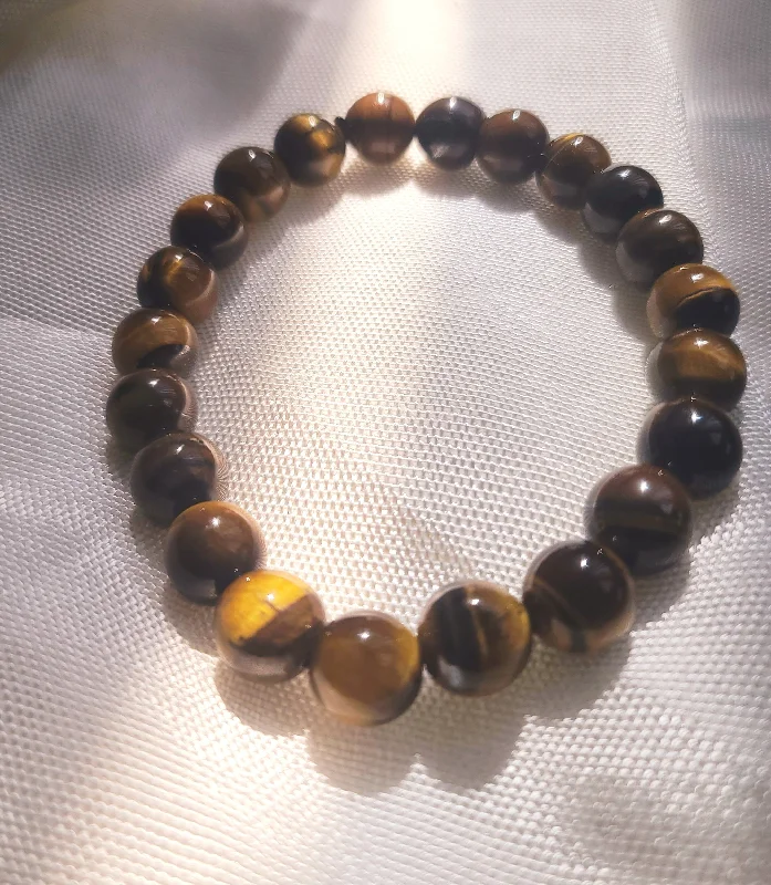 Boho Silver Bracelet-Tigers Eye Healing Bracelet