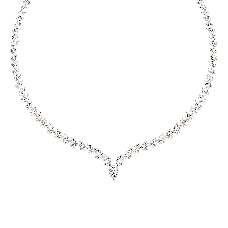 Custom Diamond Necklace-Pear Cut Diamond Necklace