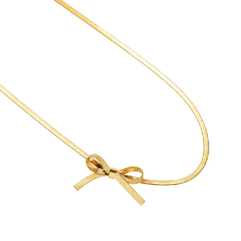 Luxury Heart Necklace-BOW CHOKER NECKLACE