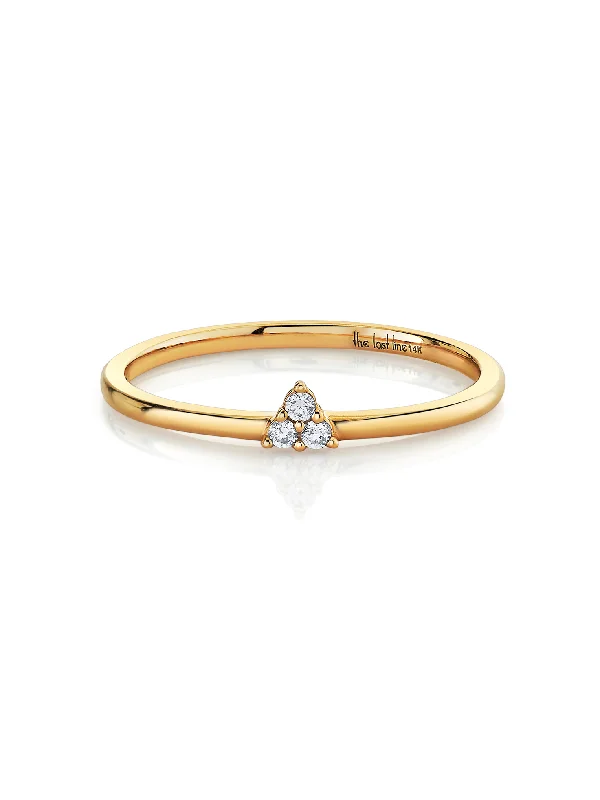 Flash Stacking Ring - White Diamond / 14k Yellow Gold