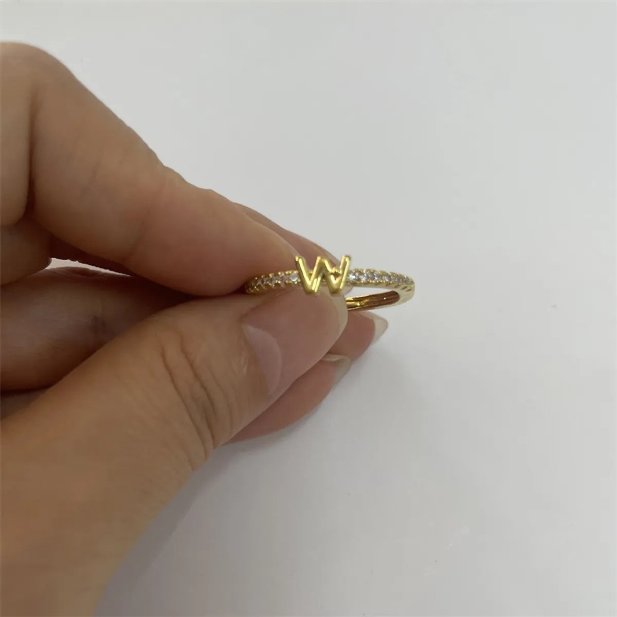 14K Real Gold-Letter W